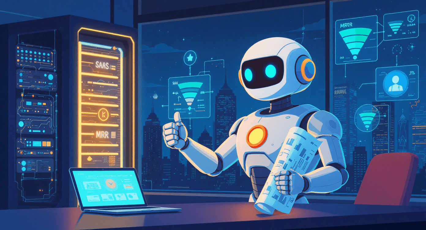 AI automation blueprint for SaaS and tech businesses showing how software founders can scale marketing and user acquisition without burnout or growing the marketing team