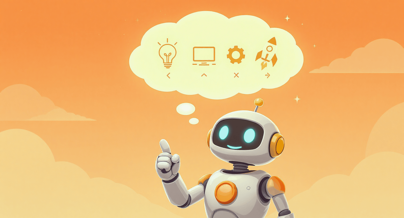 Four steps to get started with AI for small business owners showing a simple beginner roadmap from first idea to using artificial intelligence tools confidently