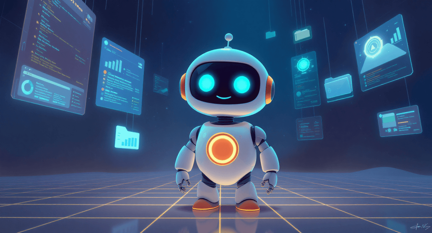 AI digital workspace environment showing small business owners how to set up and use artificial intelligence tools for maximum productivity and business automation