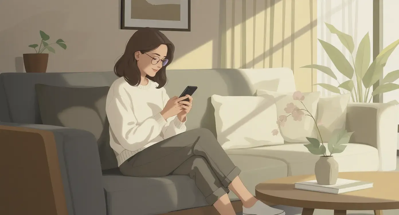 Woman using phone to discover how machine learning works in everyday apps and small business tools