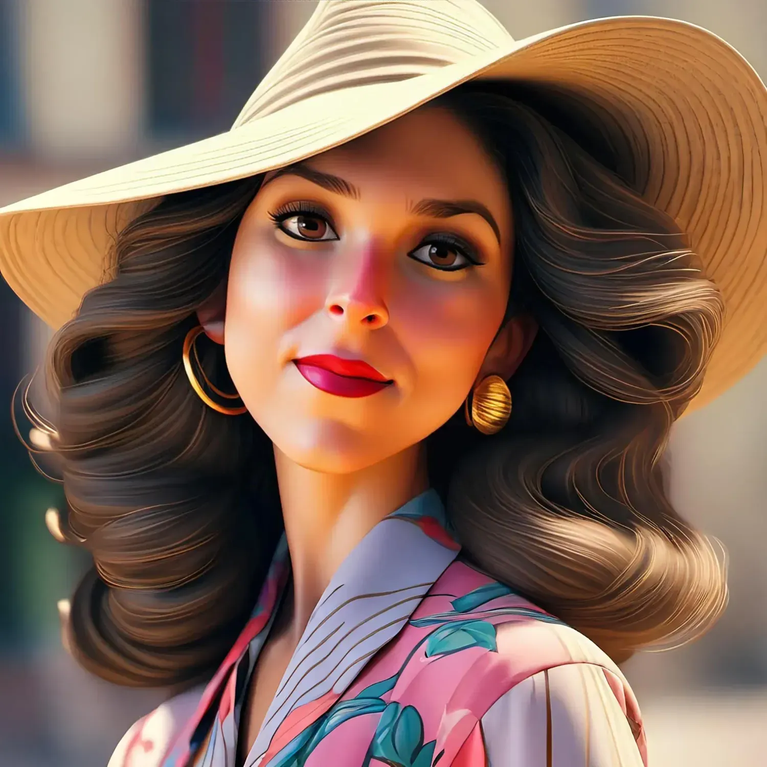 Semi-realistic digital portrait of Anna, founder of Her Money Hustle, with long black hair and natural features — personal branding image for About Me page.