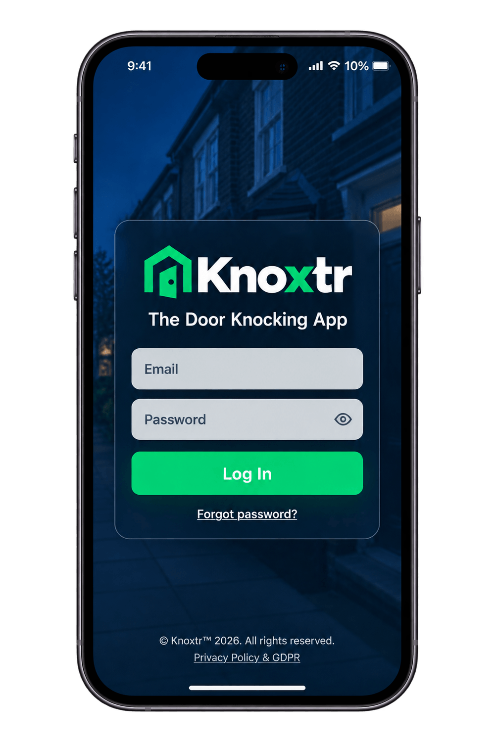 Knoxtr secure login on an iPhone