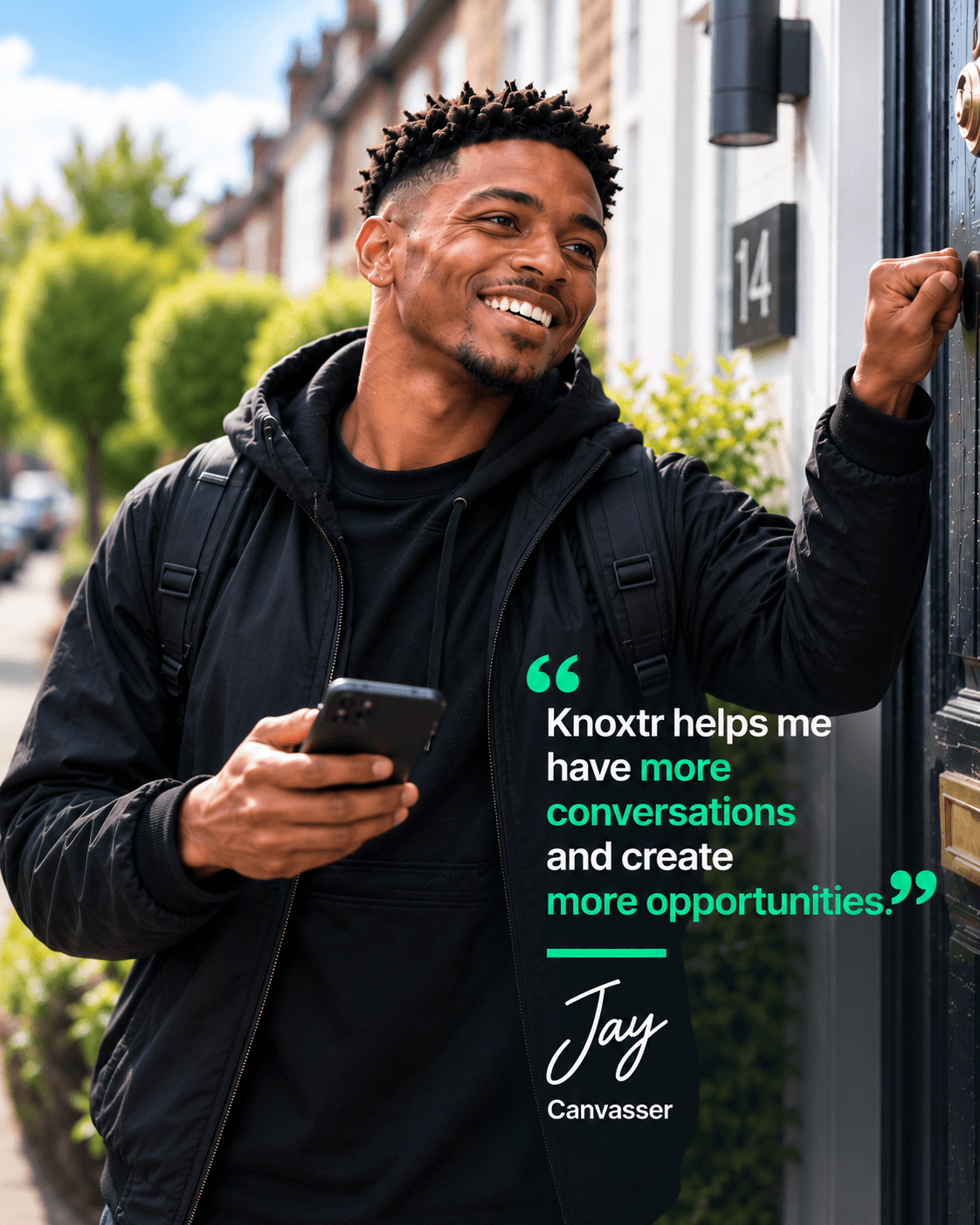Jay — Canvasser, featured in a Knoxtr customer story.