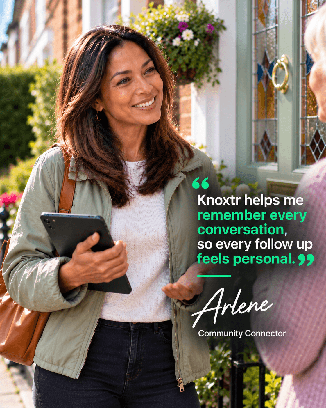 Arlene — Community Connector, featured in a Knoxtr customer story.