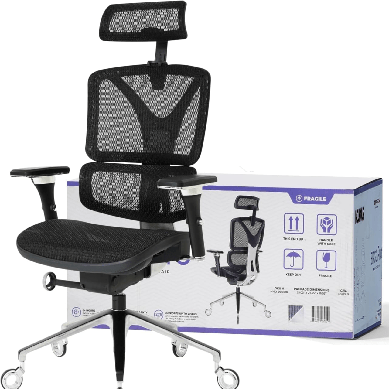 Nouhaus ErgoPRO Ergonomic Office Chair with Back Support,