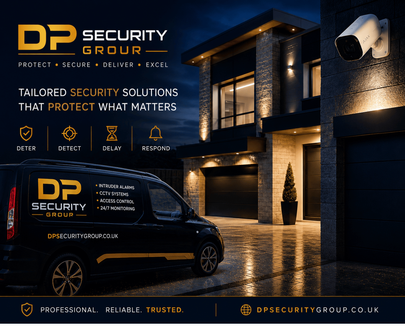 Professional CCTV and Ajax intruder alarm installation for modern UK homes by DP Security Group