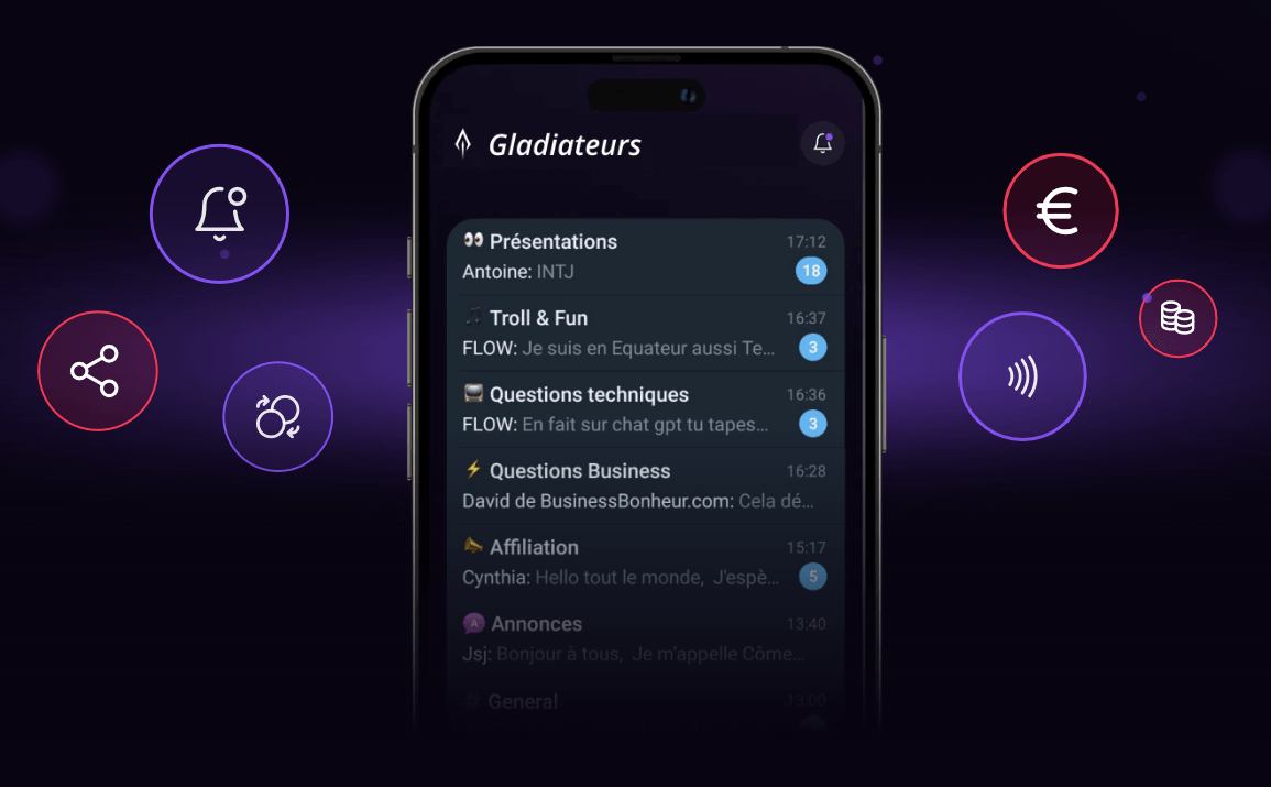 téléphone portable avec appli des gladiateurs