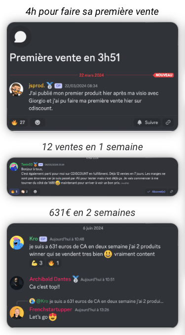 témoignages de gains