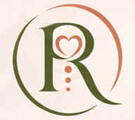 elegant RECALIBRARE brand image, serene soft pink floral heart background, warm cream, olive green, subtle gold, premium safe space feeling