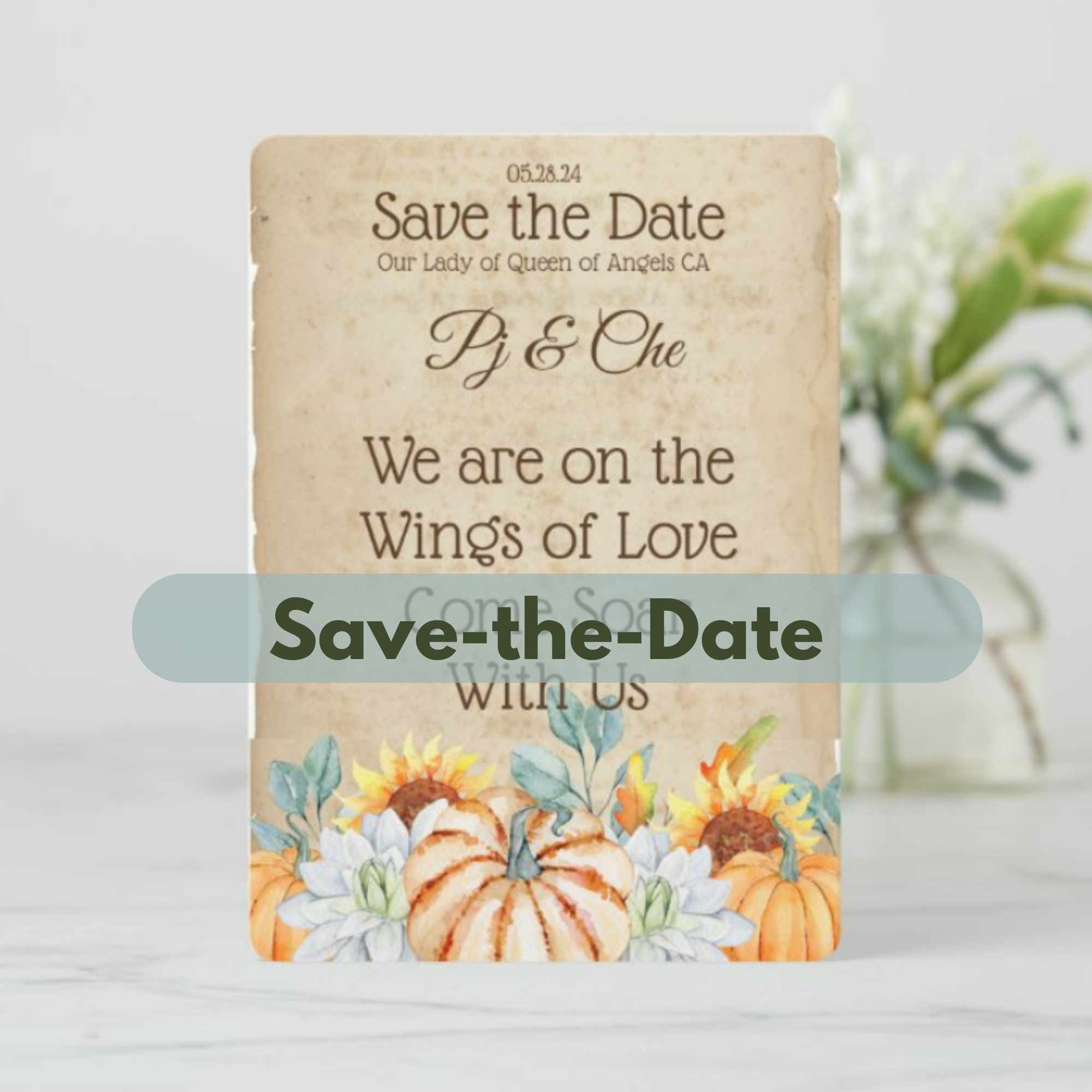 rustic fall save-the-date wedding invitation