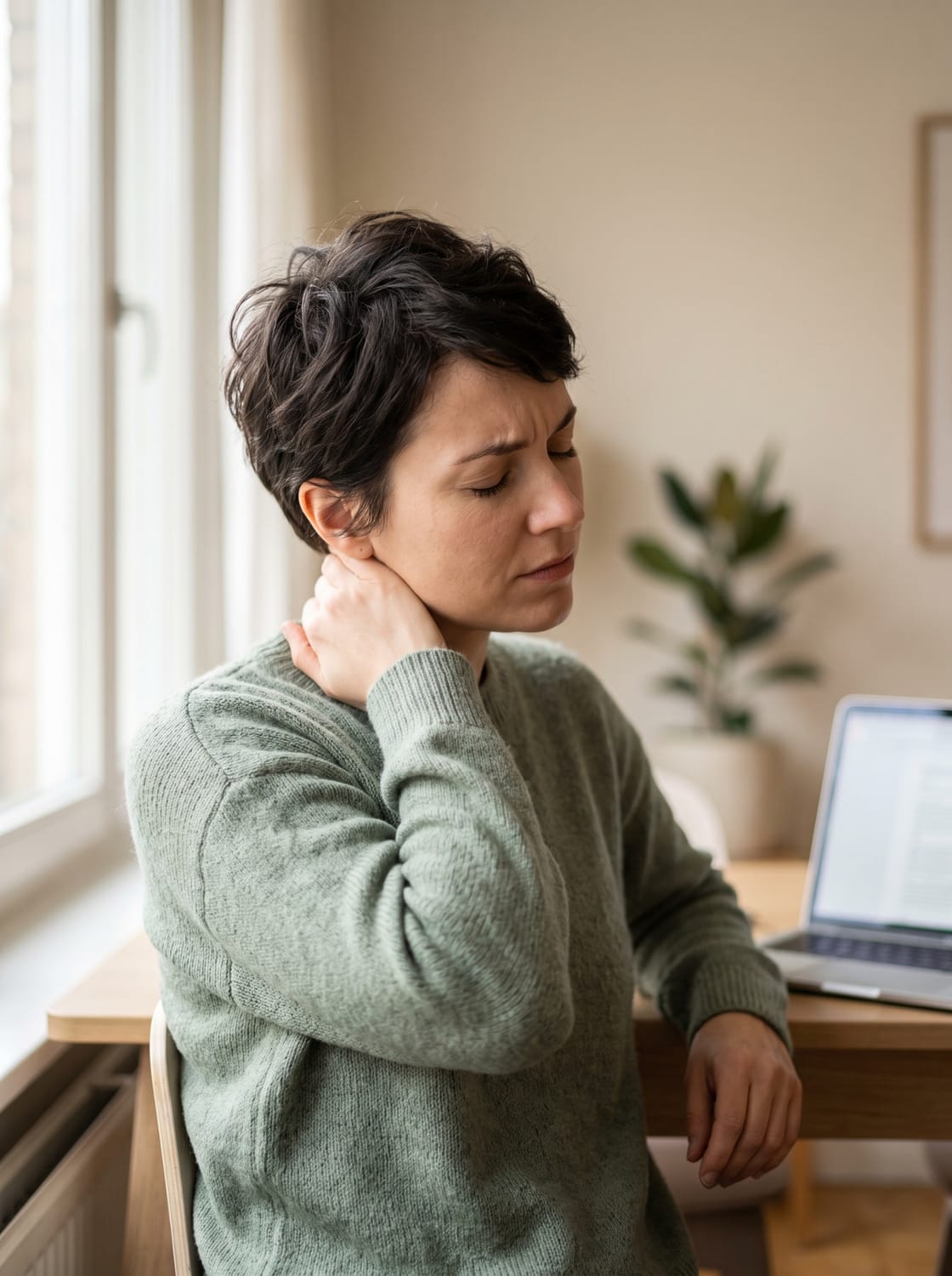 Mujer con dolor cervical recurrente