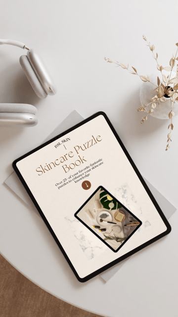 Skincare puzzle book on the table