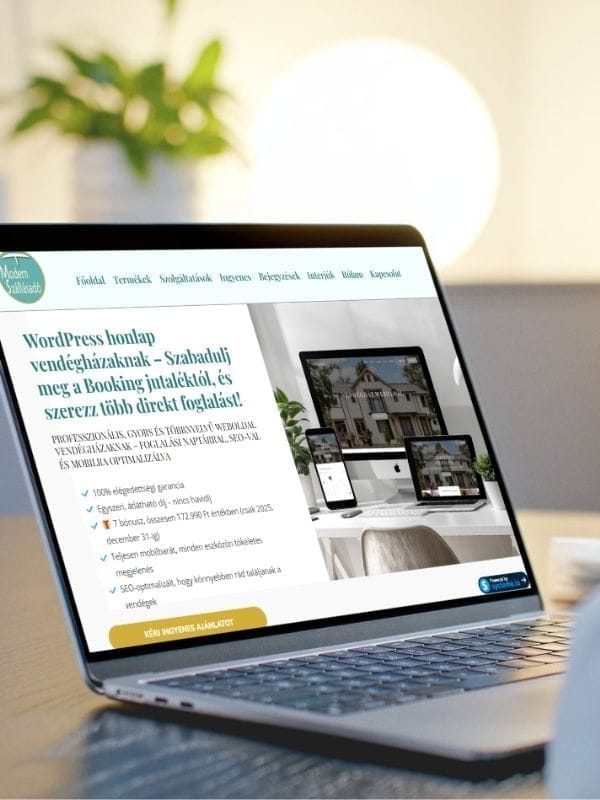 wordpress honlapkészítés modern szállásadó