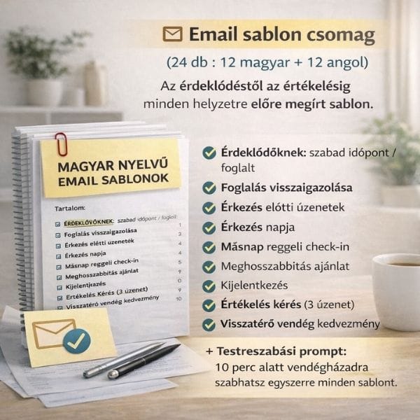 Email sablonok vendégházaknak