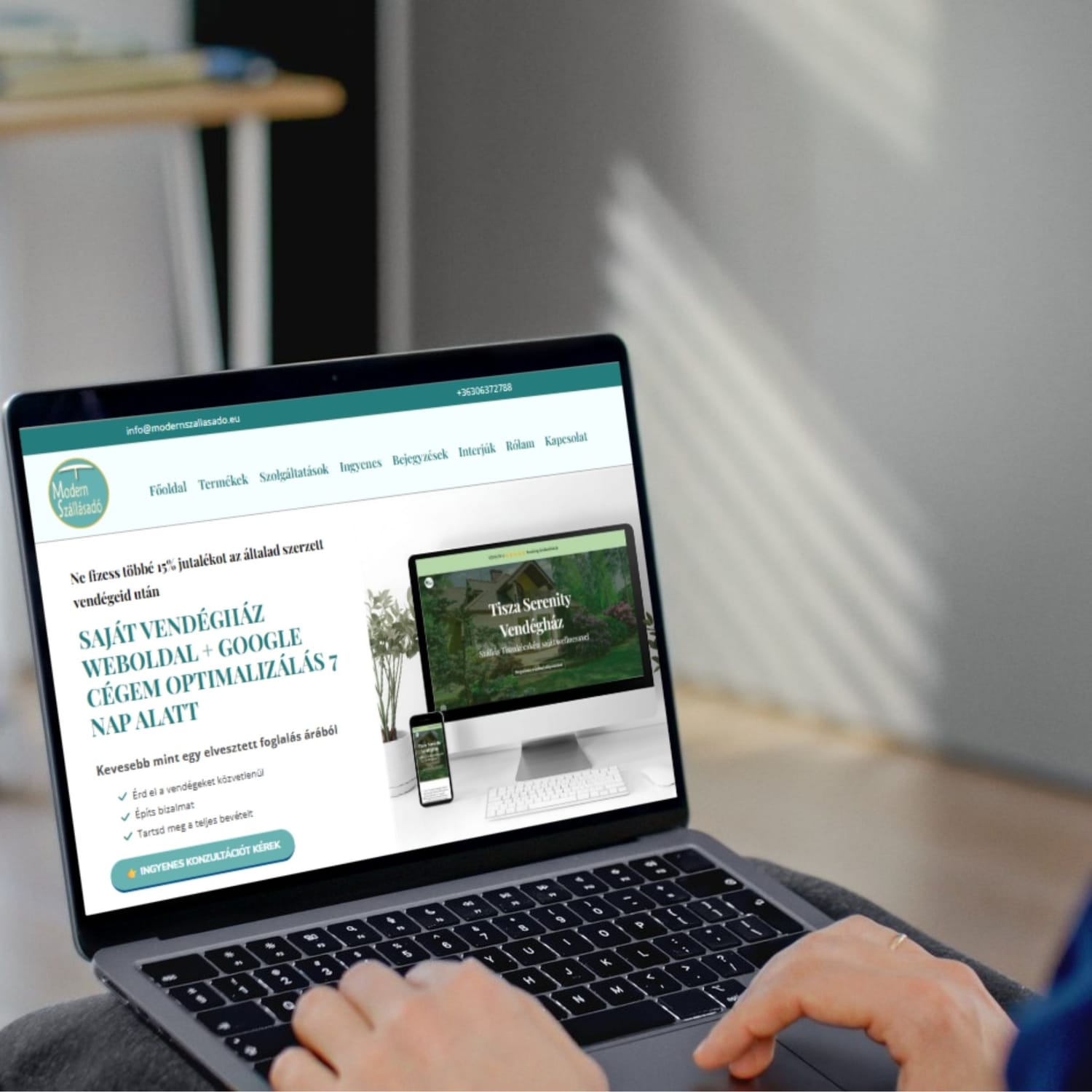 vendégház honlap modern szállásadó