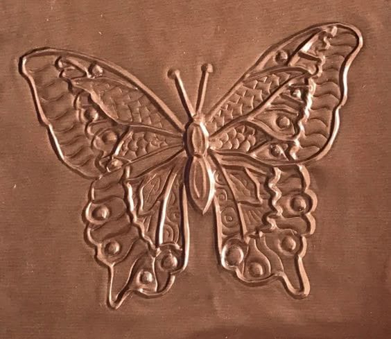 Embossed Copper butterfly workshop in Tauranga, New Zealand
