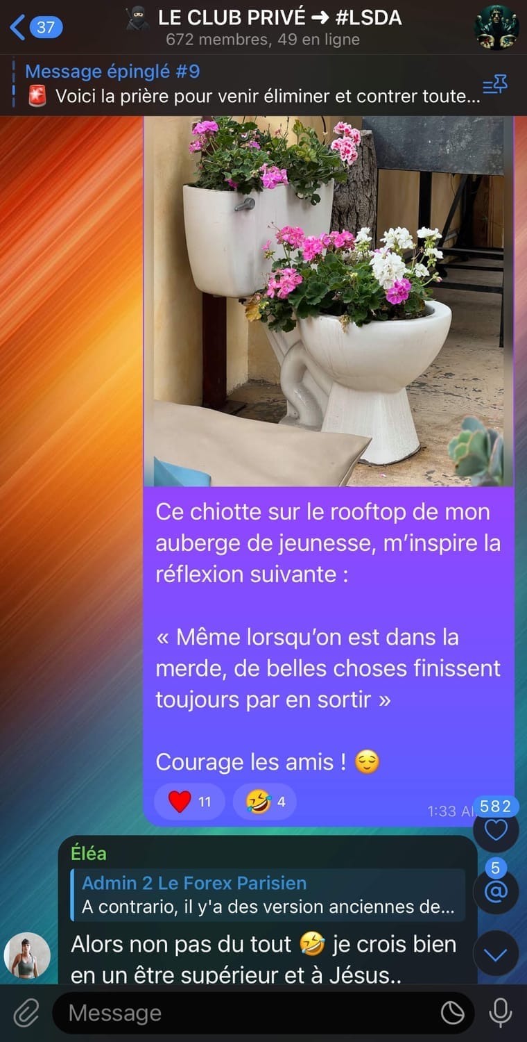 Aperçu groupe Telegram