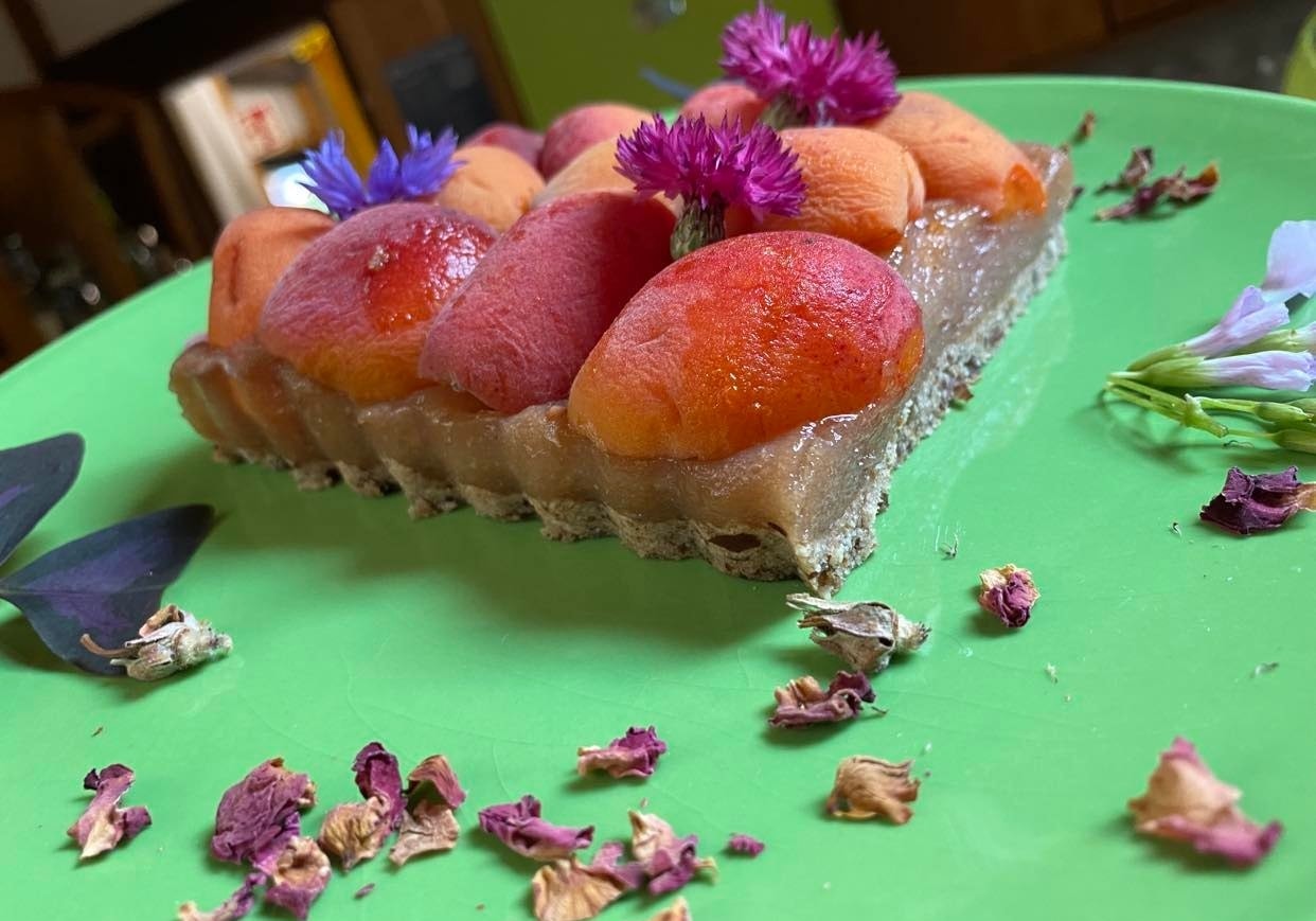 Tarte aux pêches et abricots