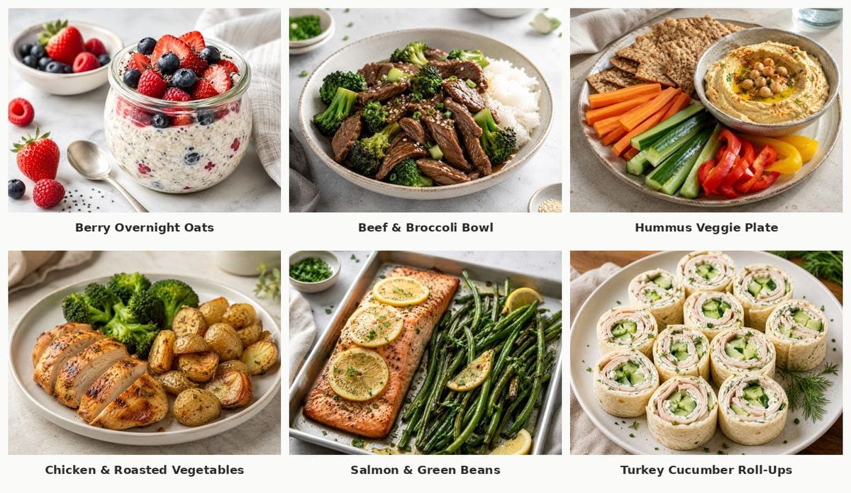 Six of the recipes inside The Simple Slim Kitchen