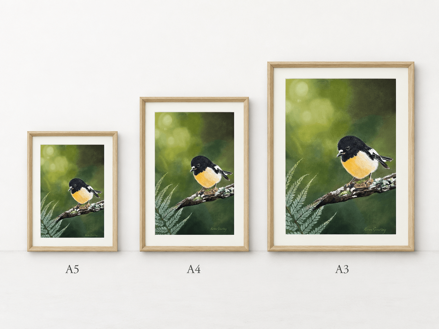Tomtit Miromiro A4 and A5 art print