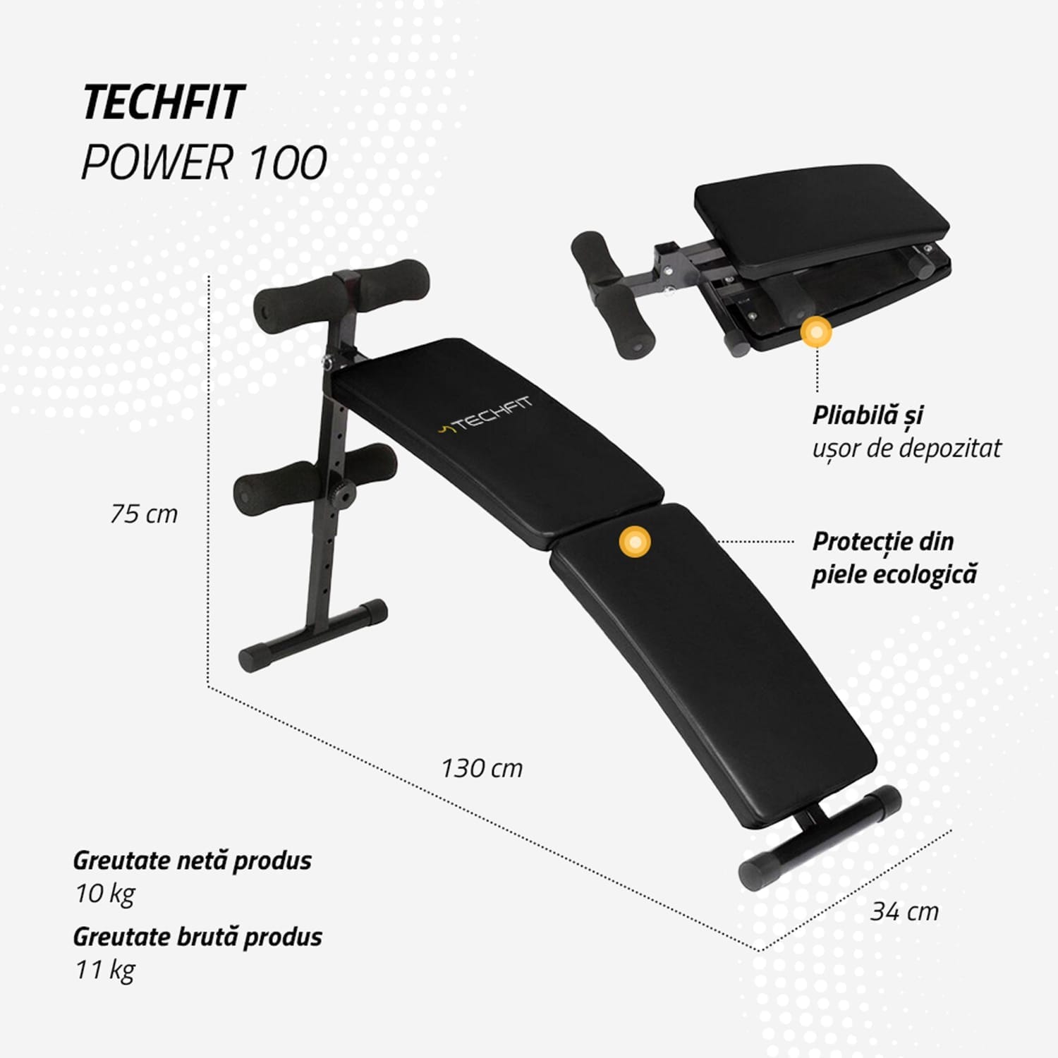 banca pliabila abdomene techfit 100