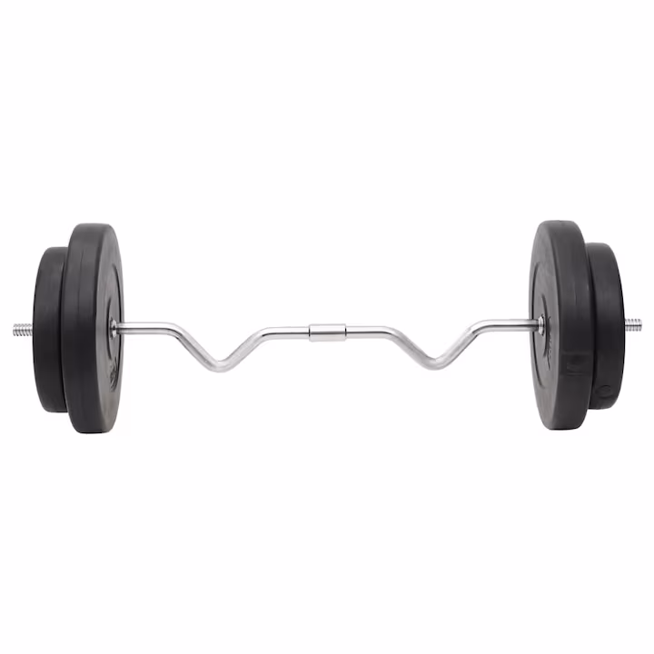 set 120 kg vidaxl gantere si haltera
