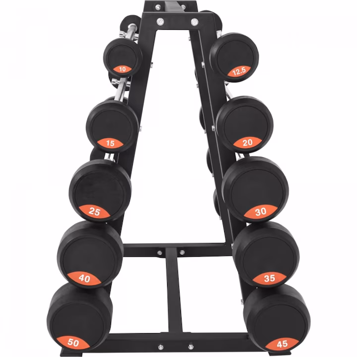 set haltere cauciuc cu suport 282 kg gorilla sports