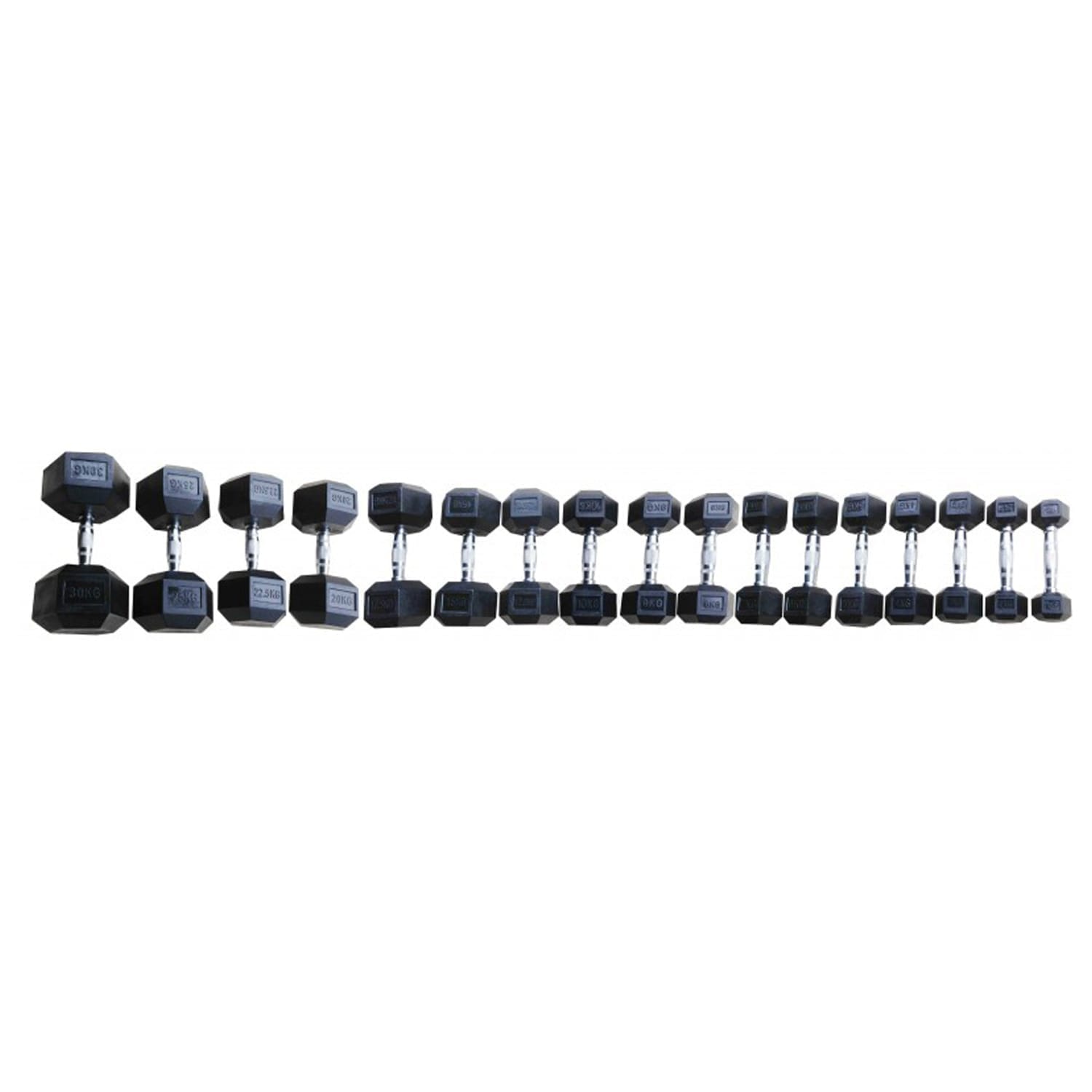 set gantere hexagonale cauciucate toorx 2.5-25 kg