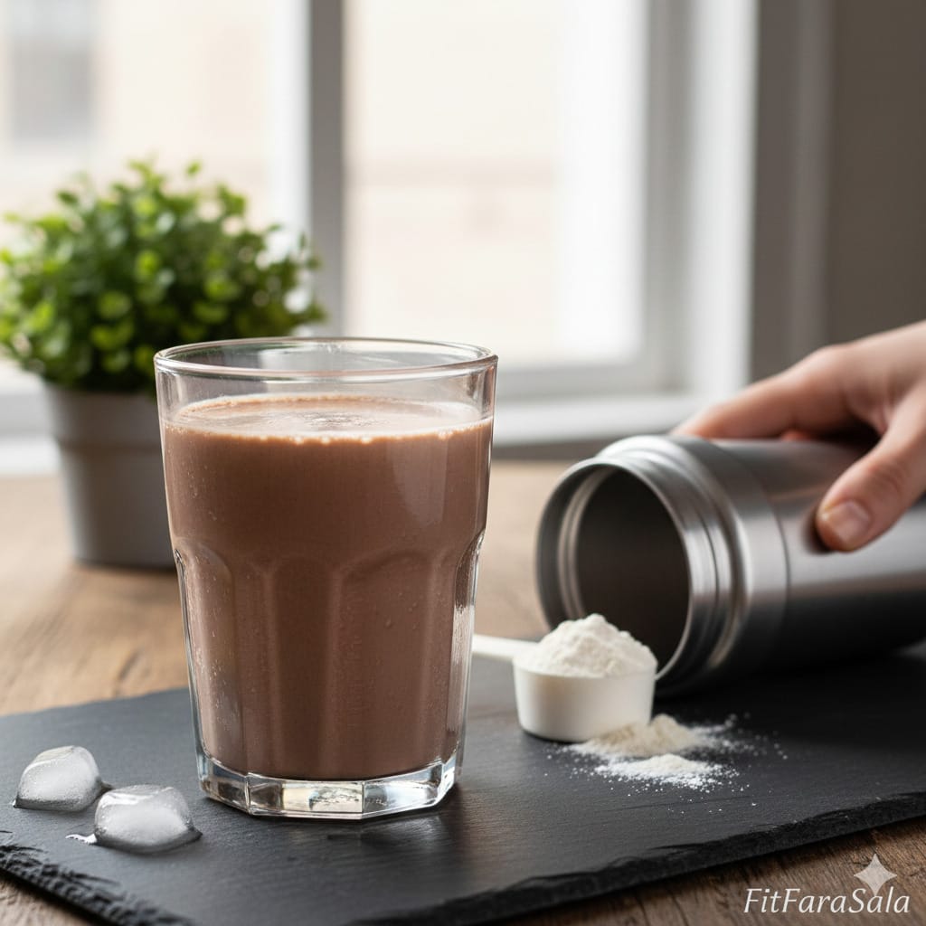 shake proteic cu pudra de roscove bio