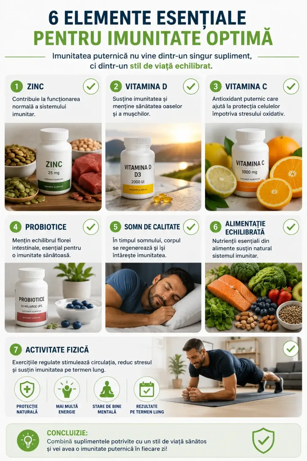 infografic cu ce face fiecare vitamina pentru imunitate