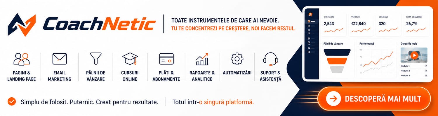 banner cu platforma all in one coach netic