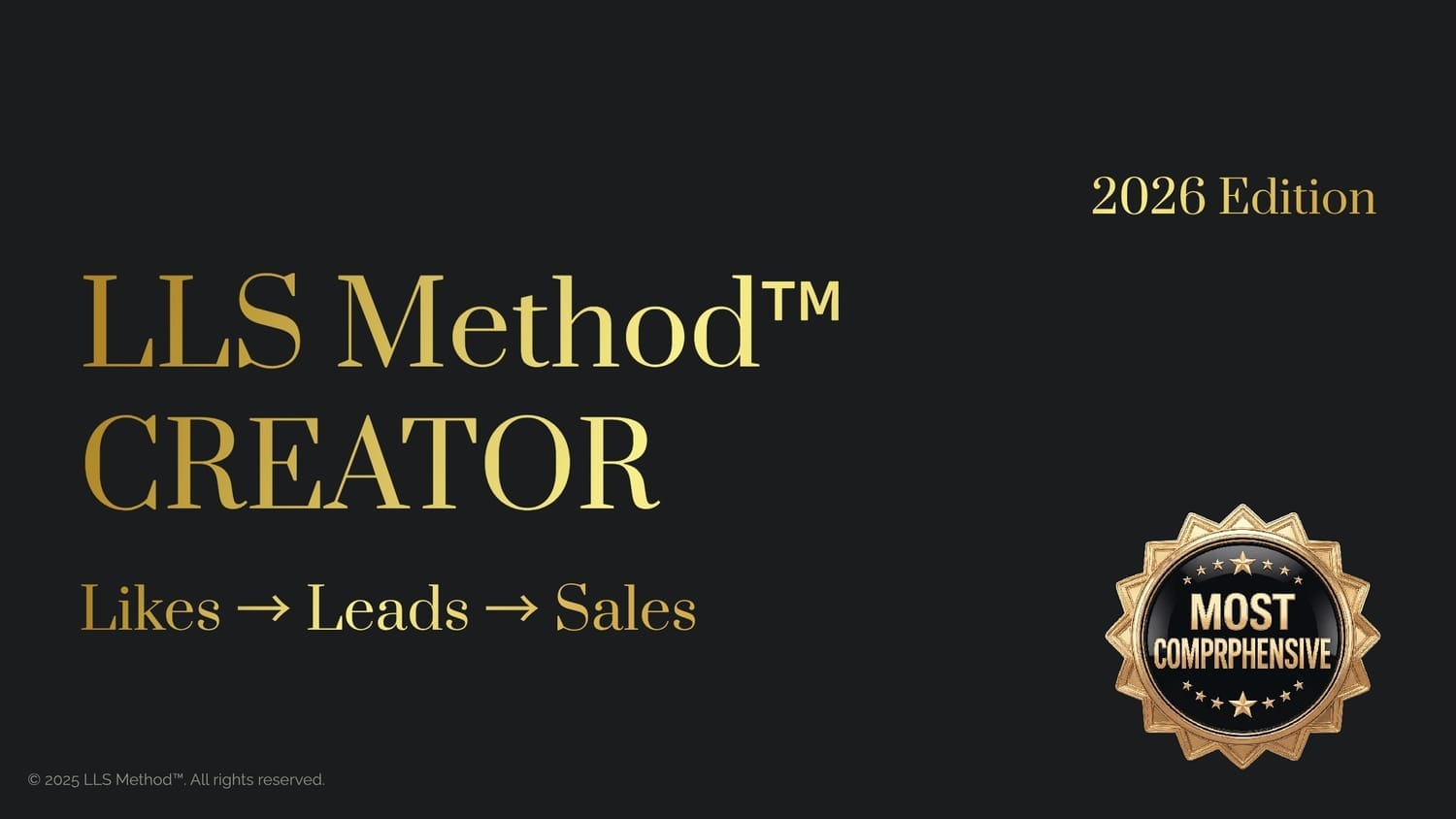 LLS Creator cover, Likes to Leads to Sales.