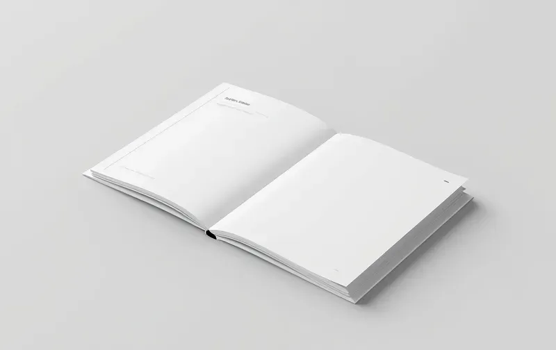 clean 3D mockup of a three part guide booklet set, minimalist, isolated, neutral background, studio lighting
