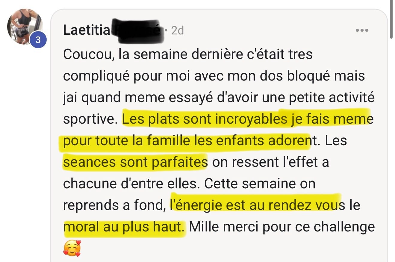 Témoignage cliente Glow Booty screenshot 2