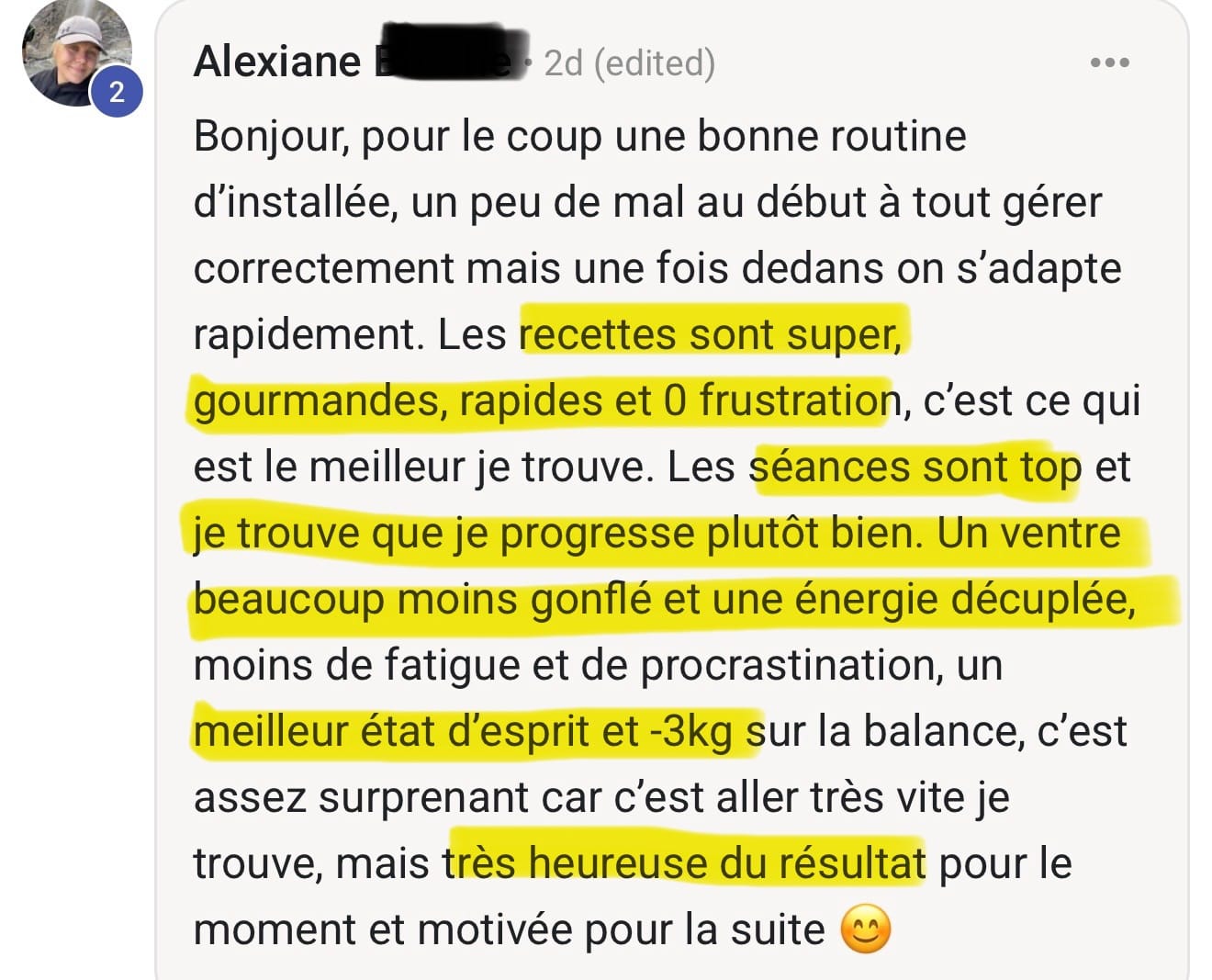 Témoignage cliente Glow Booty screenshot 6