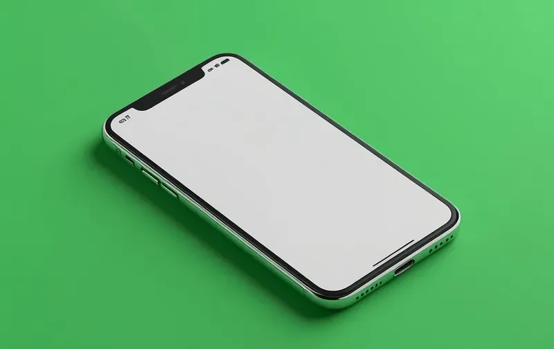 smartphone chat bubbles, clean 3D mockup, isolated, green background