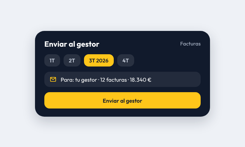 Envío de facturas al gestor en Instalo