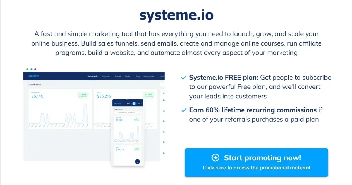 Systeme.io affiliate program kako zaraditi