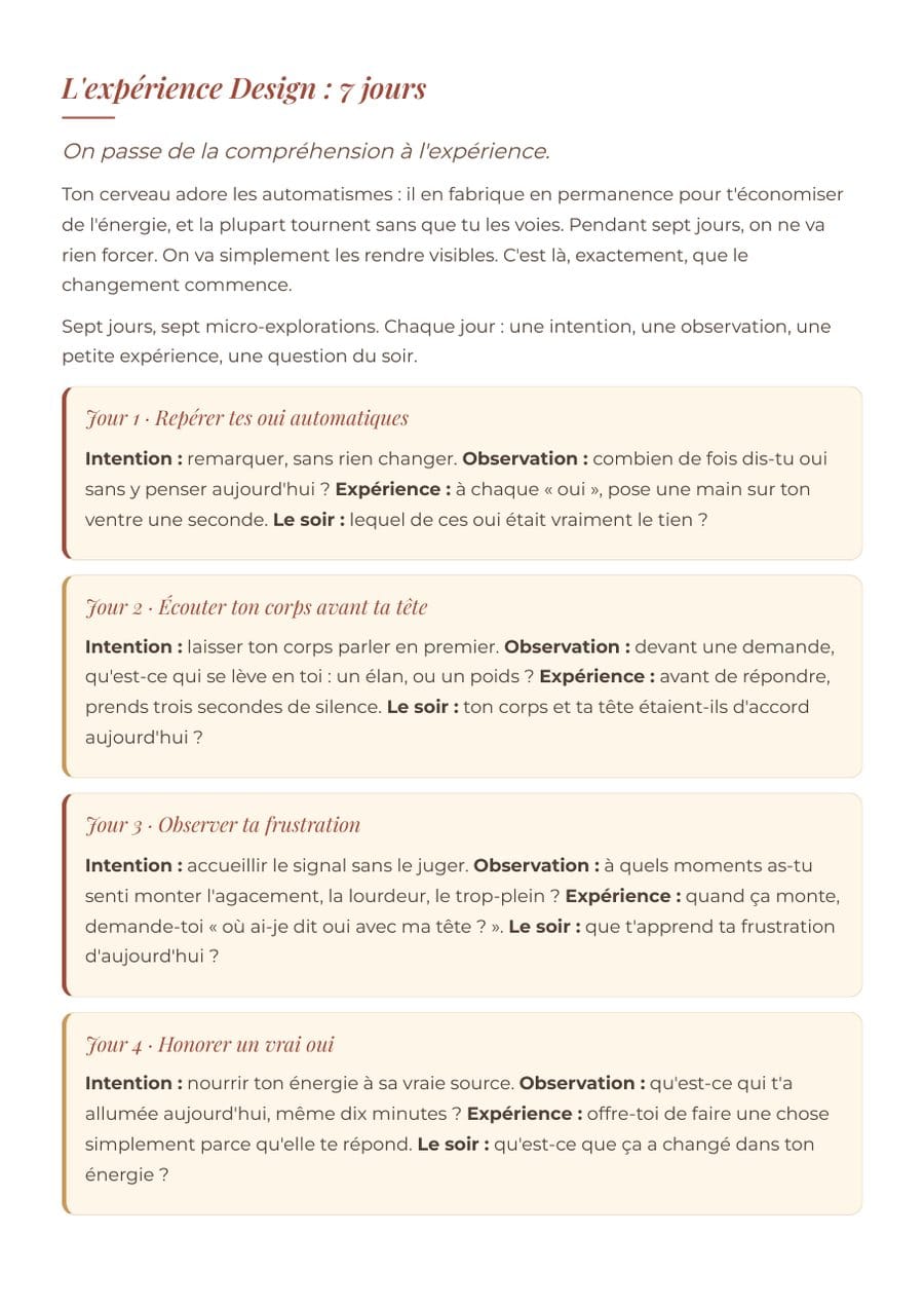 Page : l’expérience Design, 7 jours