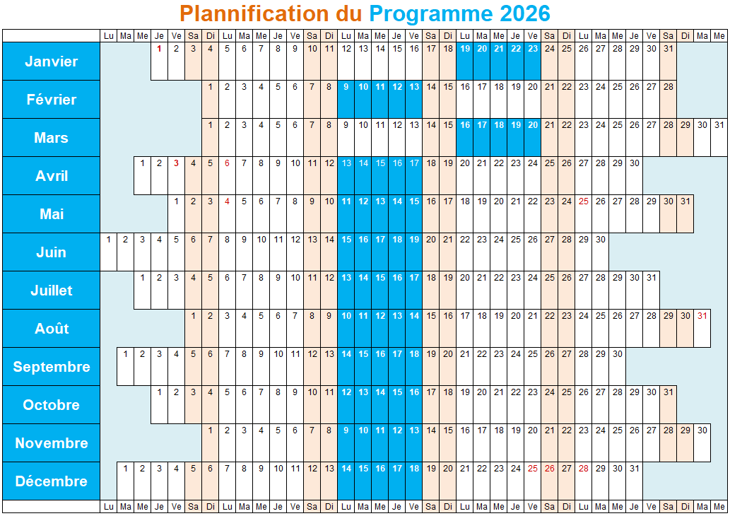 Planning Annuel Programme 2026