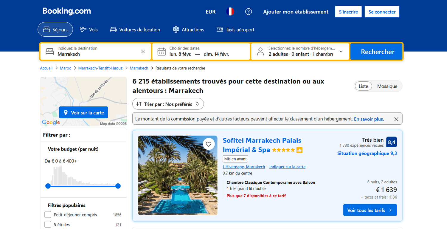 Public-price screenshot for Sofitel Marrakech Palais Impérial & Spa