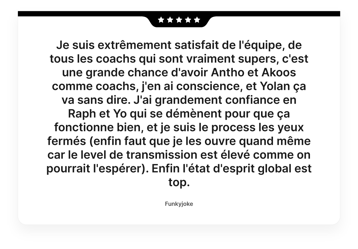 Avis client satisfait qui à la chance de travailler avec Akoos dans la communauté de joueurs de Poker University