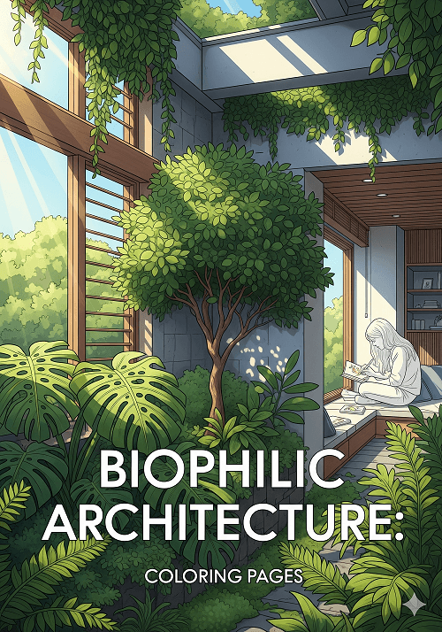 Biophilic Architecture Coloring Book: A Zen Journey to Natural and Sustainable Building Designs