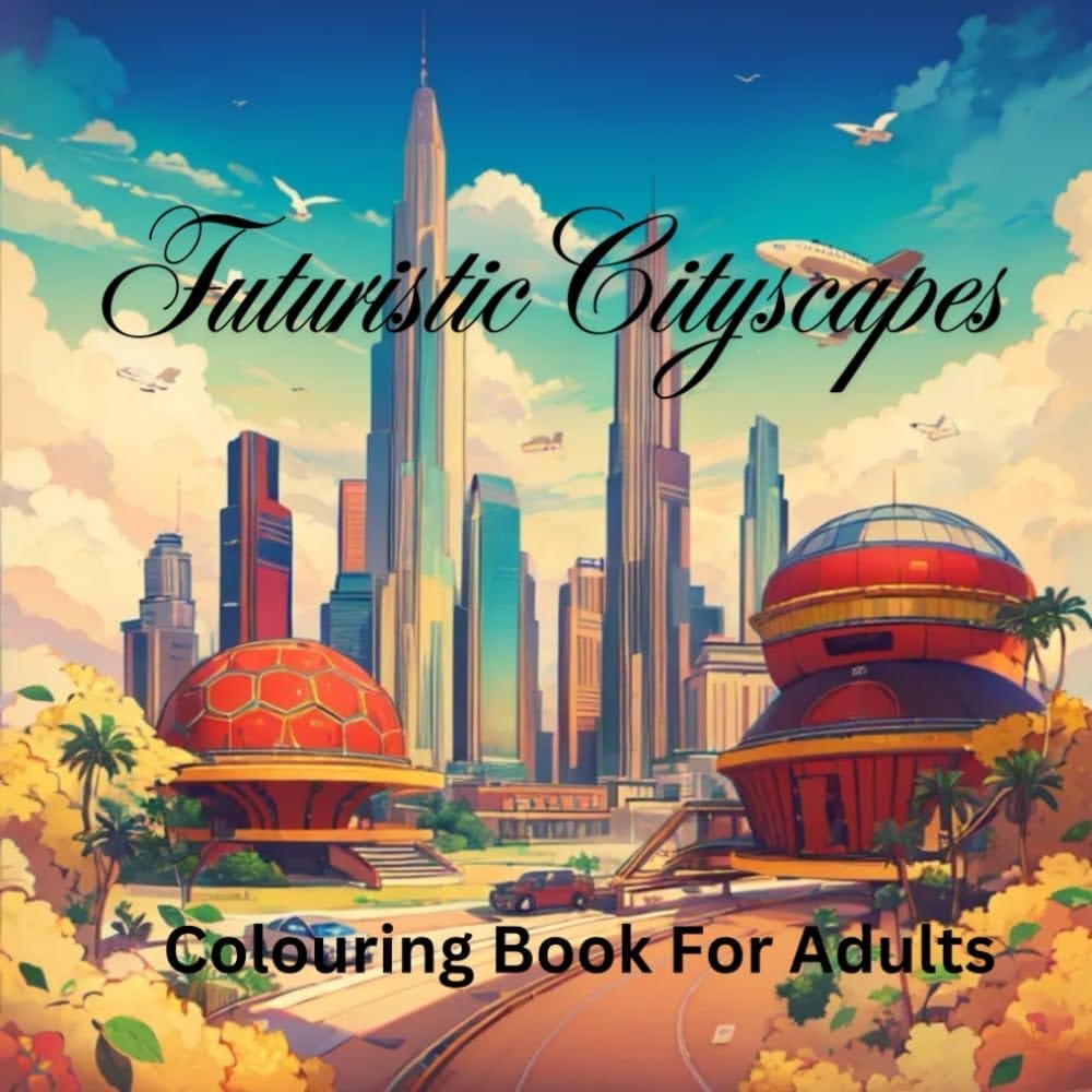 Futuristic Cityscapes: Colouring Book For Adults