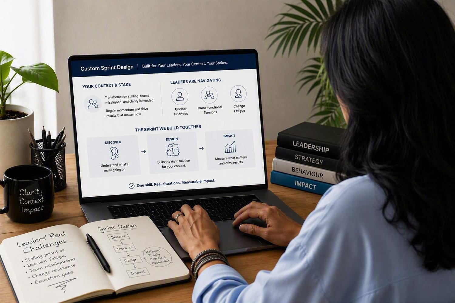 Executive analyzing computer screen