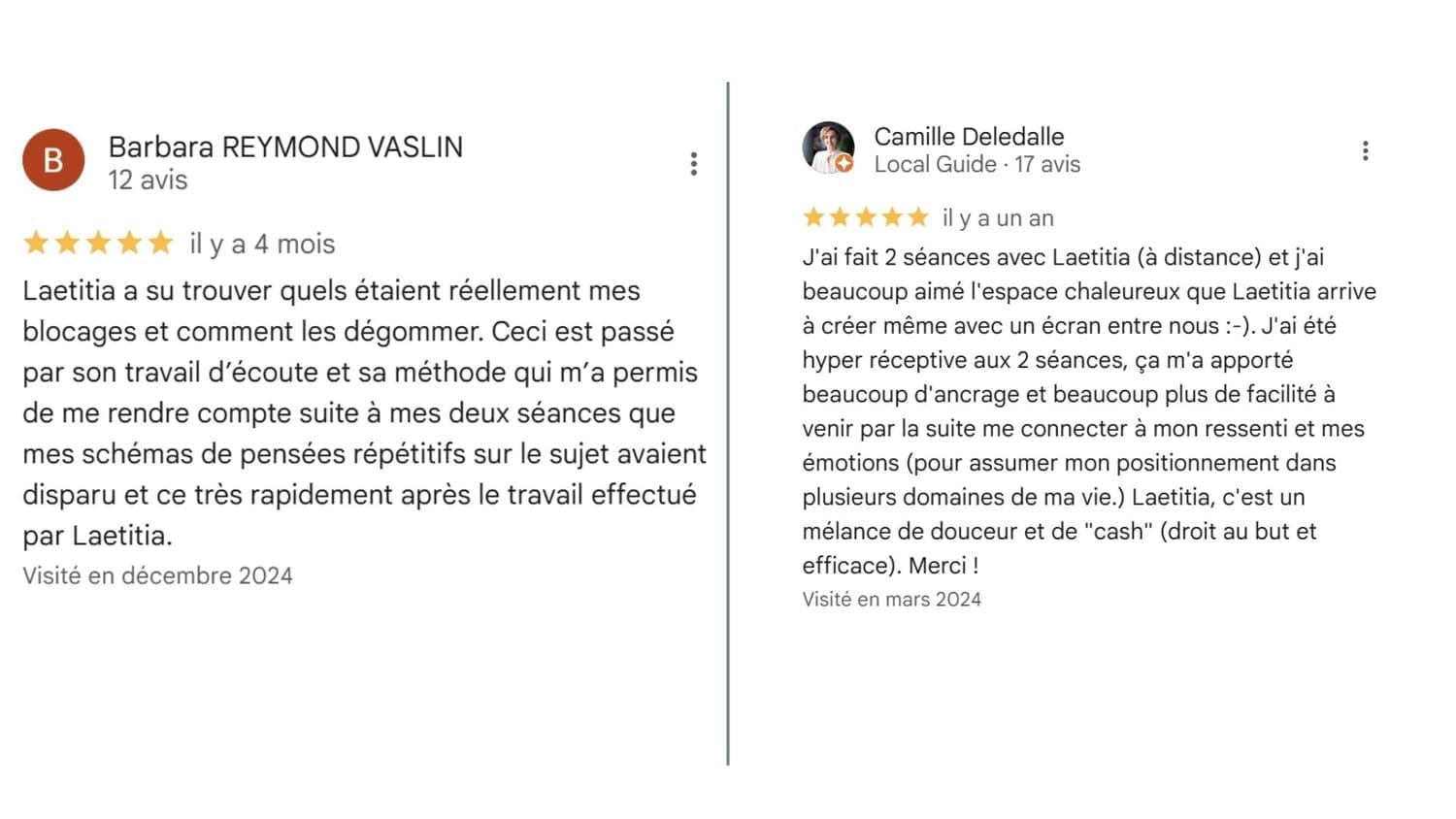 Laetitia Besnard - coaching et bilan de compétences - avis client 