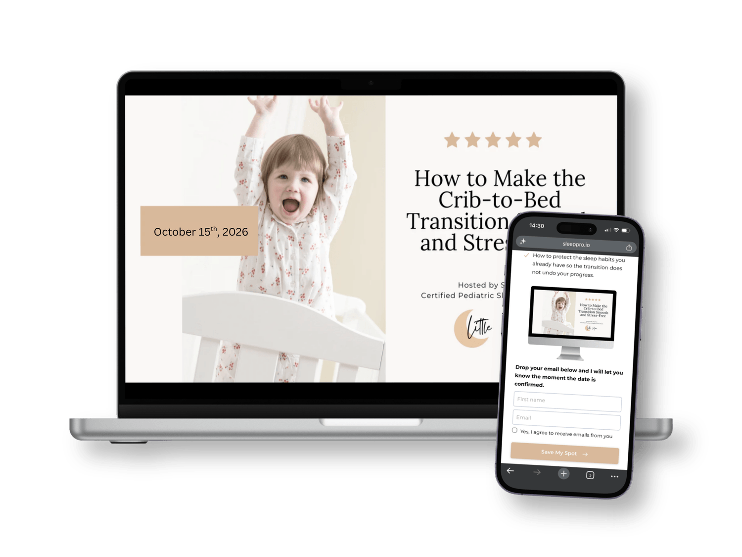 Webinar registration mockup