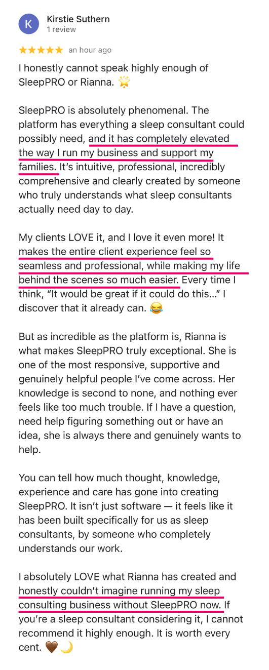 SleepPRO testimonial