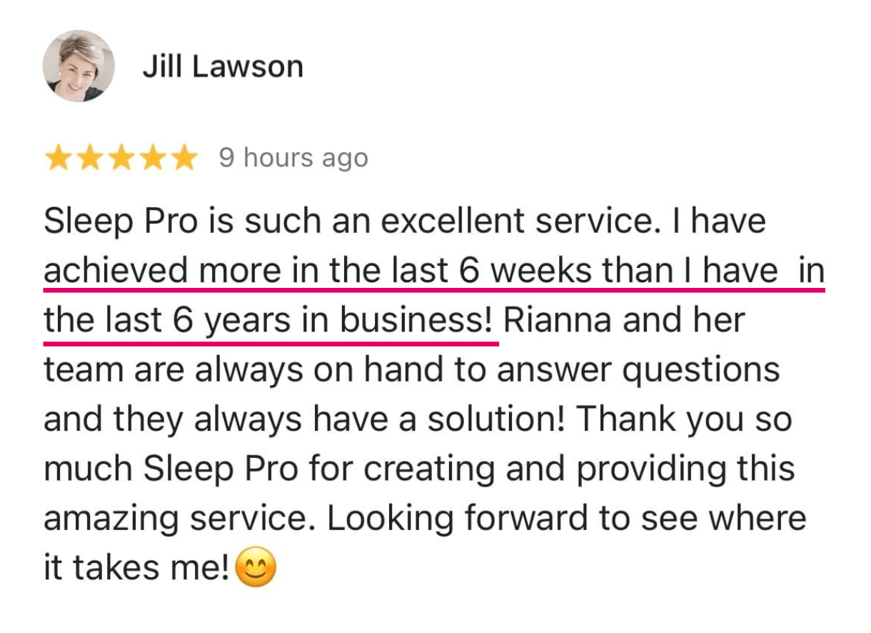 SleepPRO testimonial