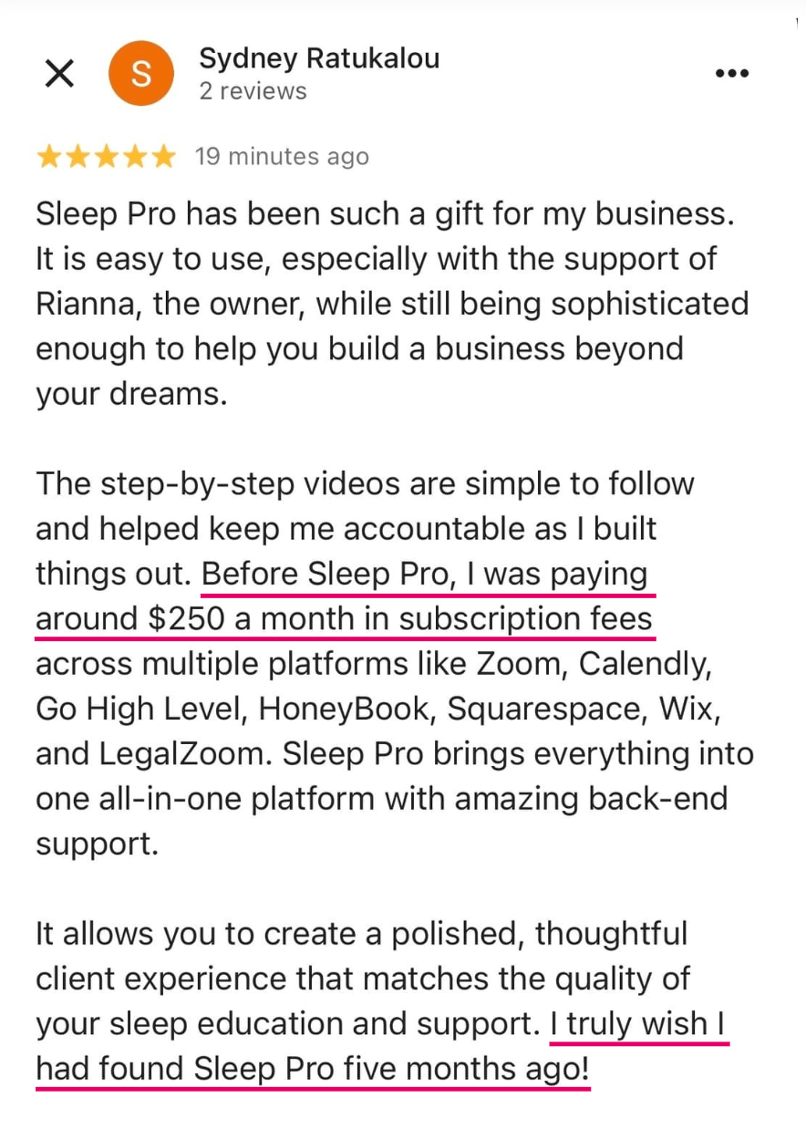 SleepPRO testimonial